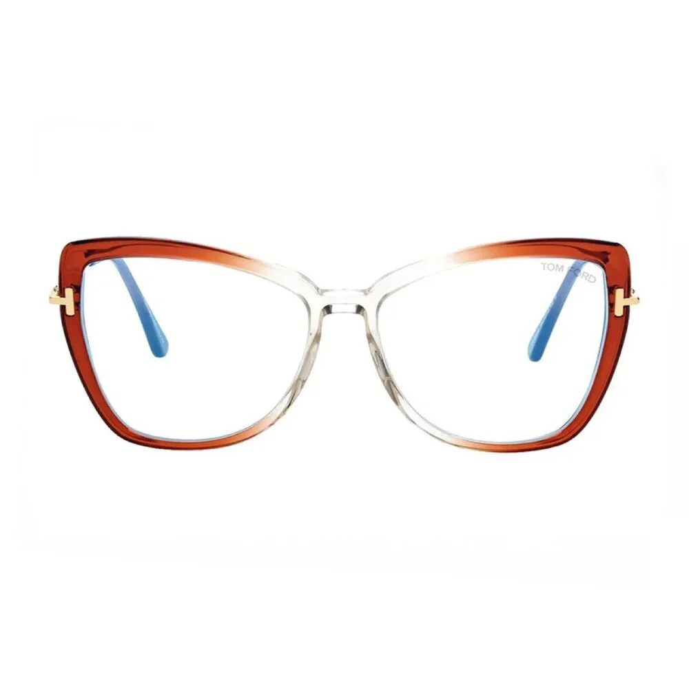 NEW TOM FORD EYEGLASSES ORANGE/GOLD WOMEN BUTTERFLY EYEWEAR